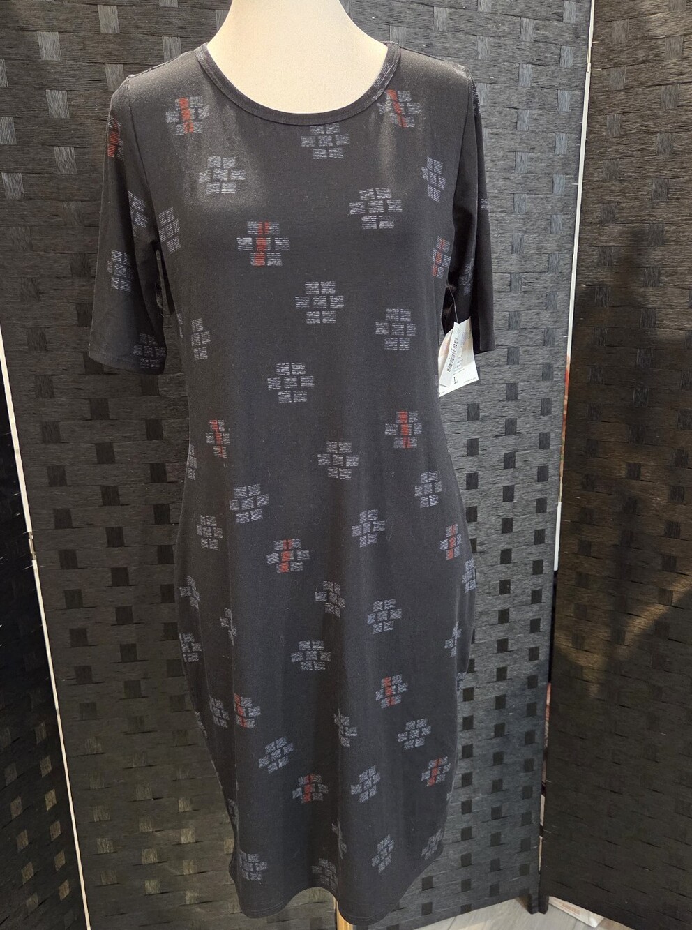 NWT LuLaRoe Dress Bundle Size Large Gray / Black Geometric Red Floral - Picture 6 of 13